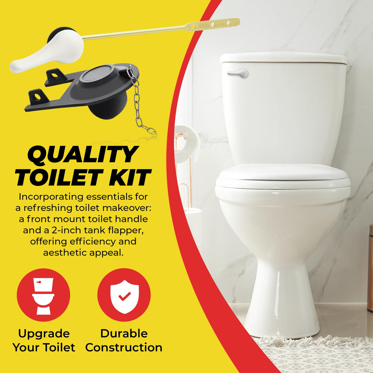 Qualihome 2-inch universal toilet flapper fits most tanks.