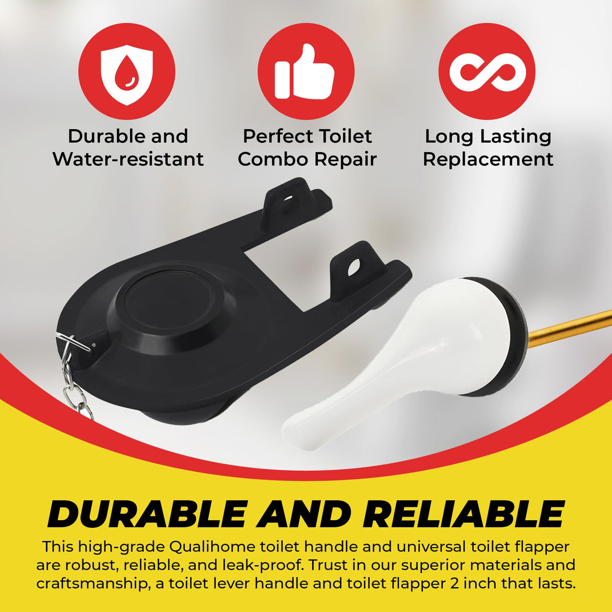 Qualihome durable toilet handle designed for daily use.