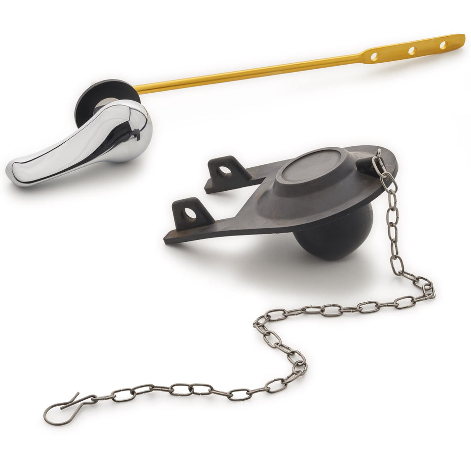 Qualihome front mount chrome toilet handle close-up for smoother operation