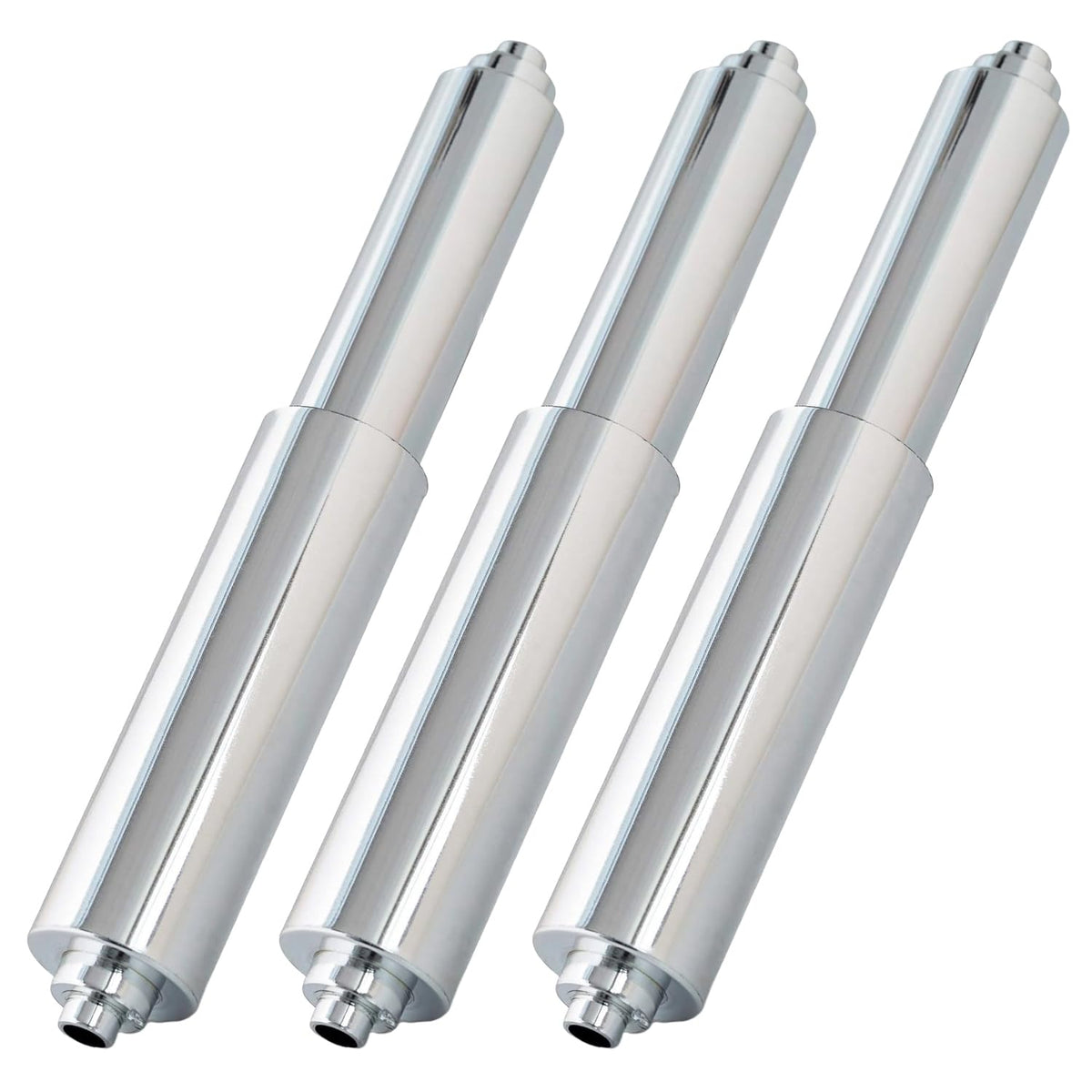 Qualihome chrome toilet paper rod, easy spring-loaded replacement for universal fit