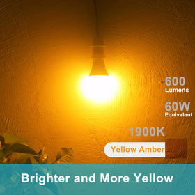 Qualilux amber LED bulb dusk-dawn outdoor 1900K provides steady exterior illumination.