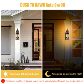Qualilux CA11 amber glass bulb on outdoor patio for welcoming illumination.