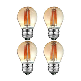 Qualilux G14 dusk-to-dawn bulb with amber glass provides hands-free outdoor lighting.