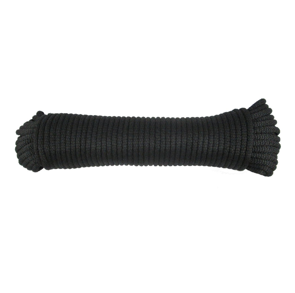 Quality Nylon Rope QNR 1/4 inch black polyester rope for sturdy outdoor tying