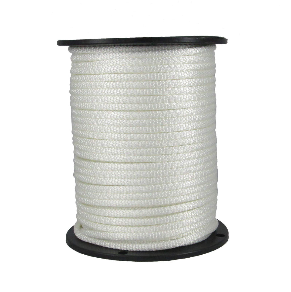 Quality Nylon Rope QNR 1/4 inch white spool—versatile securing and crafting cord.
