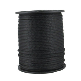 Quality Nylon Rope QNR 3/16 black solid braid on spool for versatile outdoor use