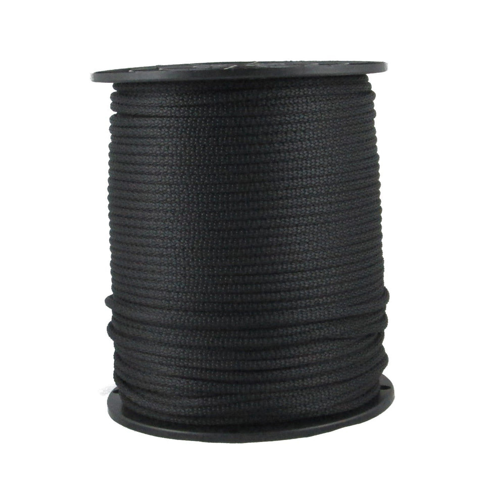 Quality Nylon Rope QNR 3/16 black solid braid on spool for versatile outdoor use