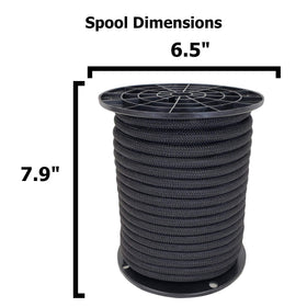 Quality Nylon Rope QNR 38in black shock cord coiled for easy storage