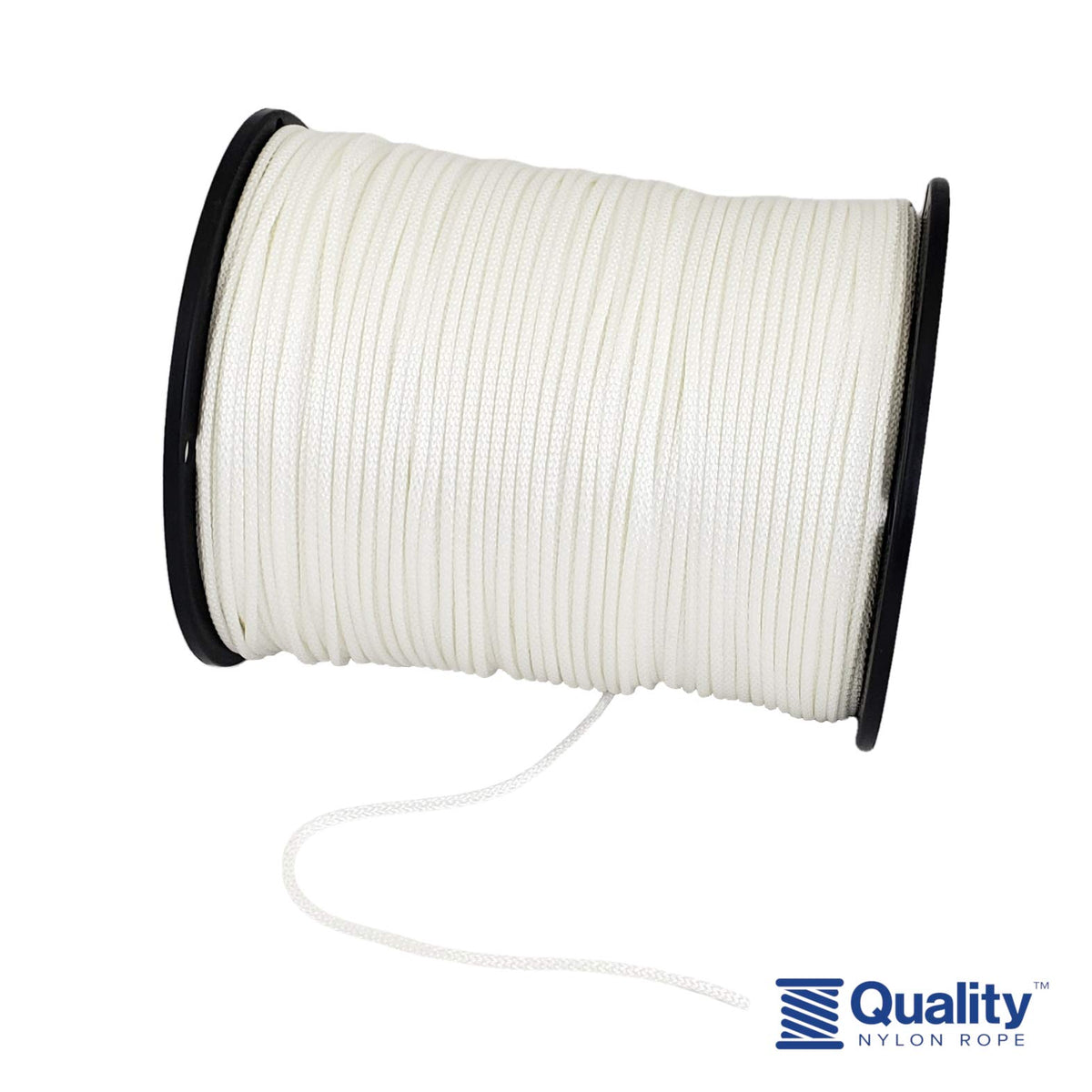 Quality Nylon Rope emphasizes low-stretch solid braid construction ideal for knots and secure ties.