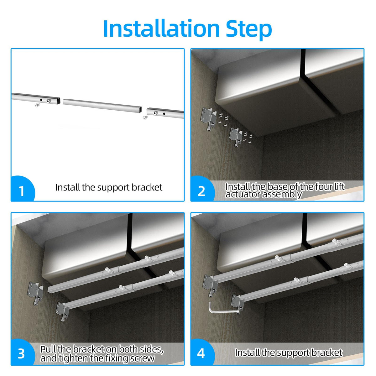 Qualward measurement guide image illustrates three adjustable ranges for fit.