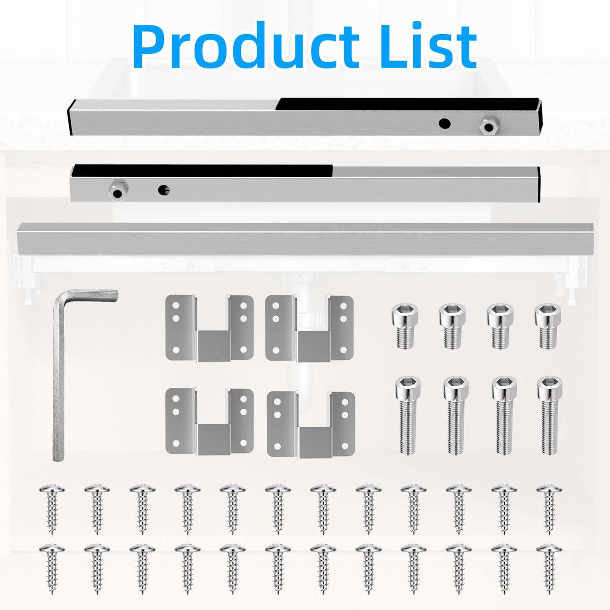 Qualward sink repair solution brackets show weight-sharing design to prevent sag.