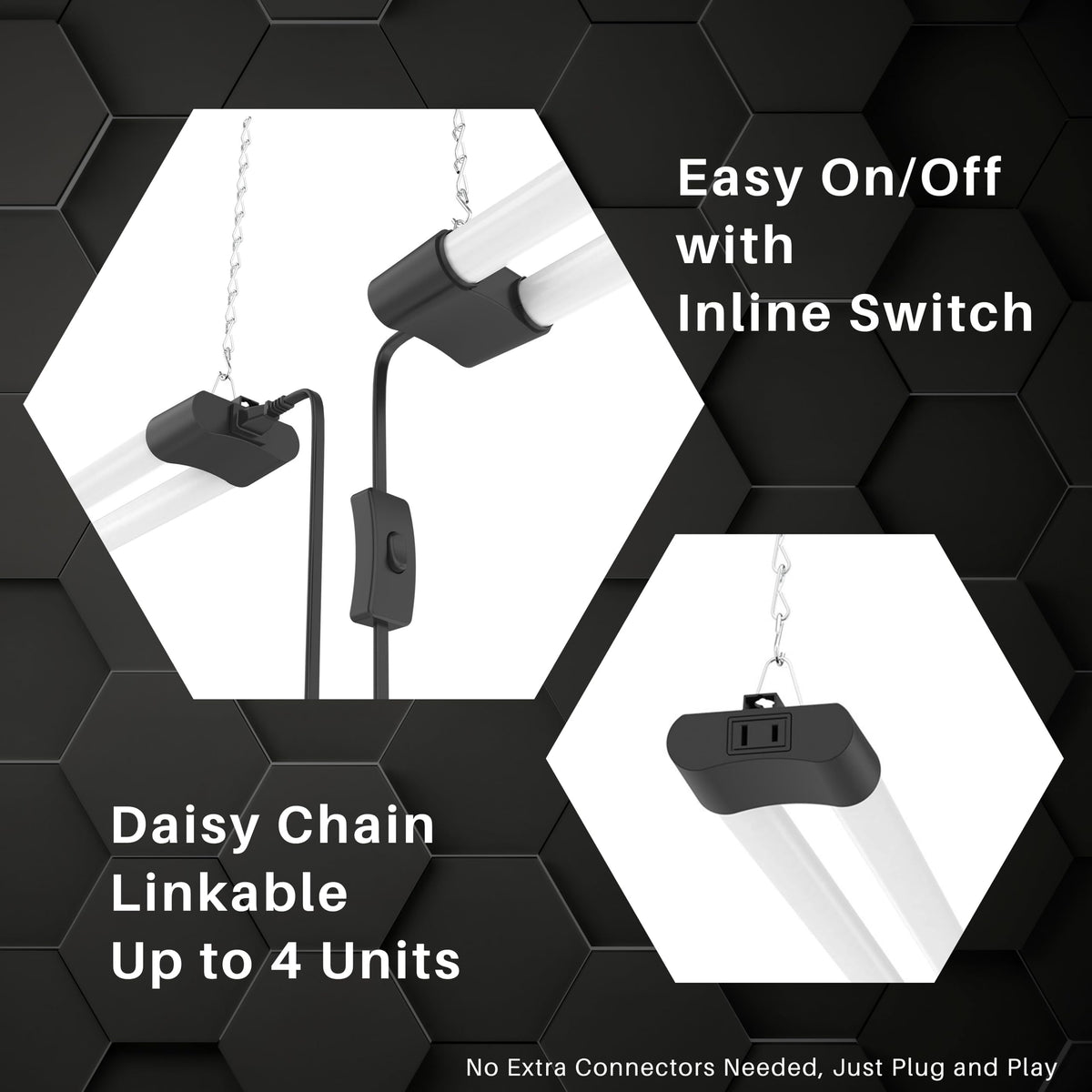 Quarterback 4FT LED shop light daylight 5000K delivers bright, natural task lighting.