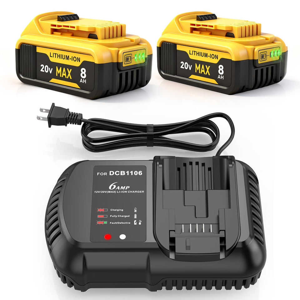QUASYREALIM 20V 8.0Ah battery with high capacity for extended runtime.