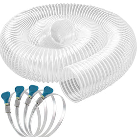 Qucship clear PVC dust hose visual demonstrates see-through design for quick buildup checks.
