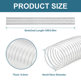 Qucship clear PVC dust hose visual highlights see-through durability during use.