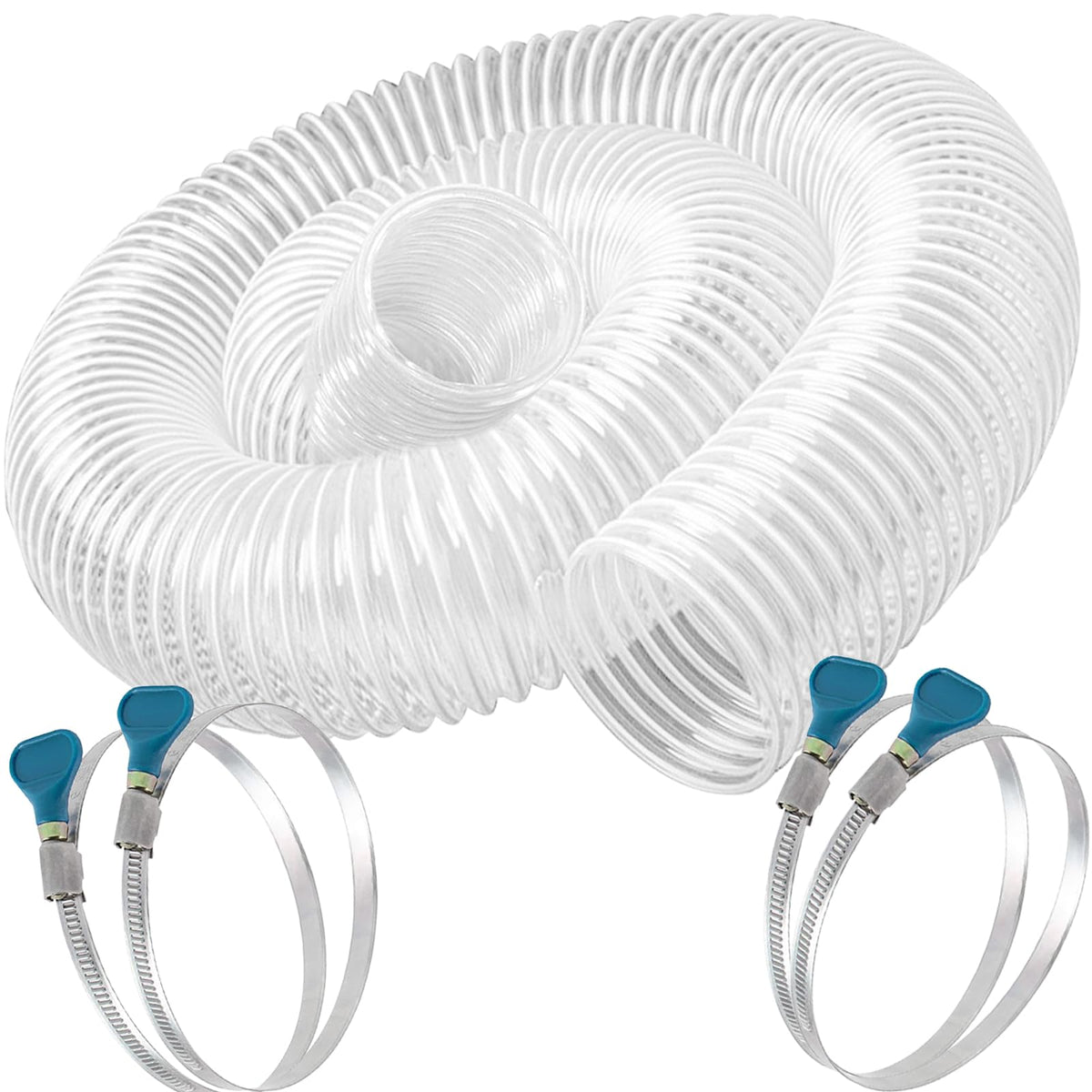 Qucship heavy PVC dust collection hose 4in x 10ft with reinforced coil for durability