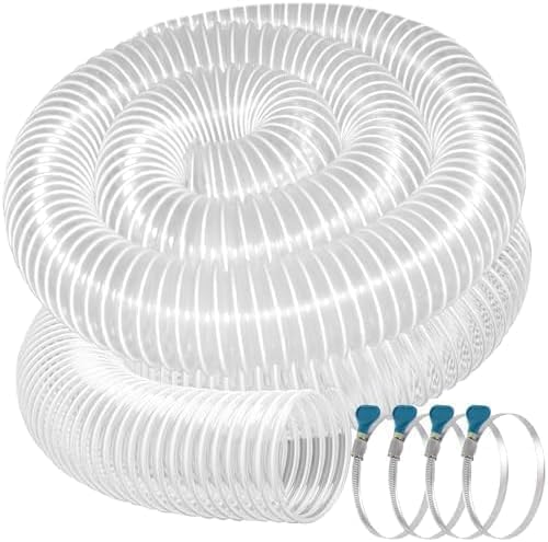 Qucship PVC dust collection hose 4x20 clear shows debris for quick inspection
