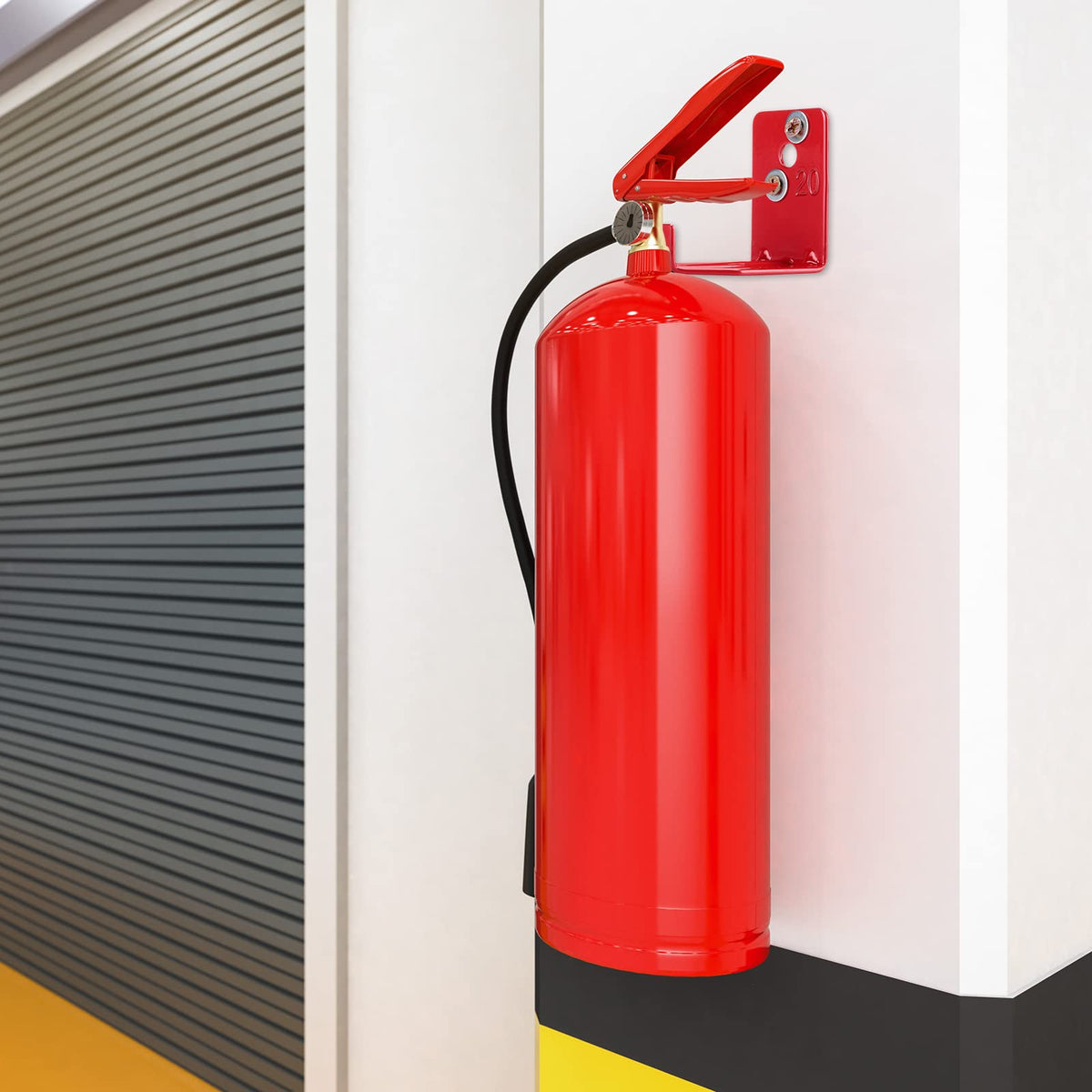 Queekay fire-extinguisher-mount-bracket-red-conspicuous easy spotting during emergencies