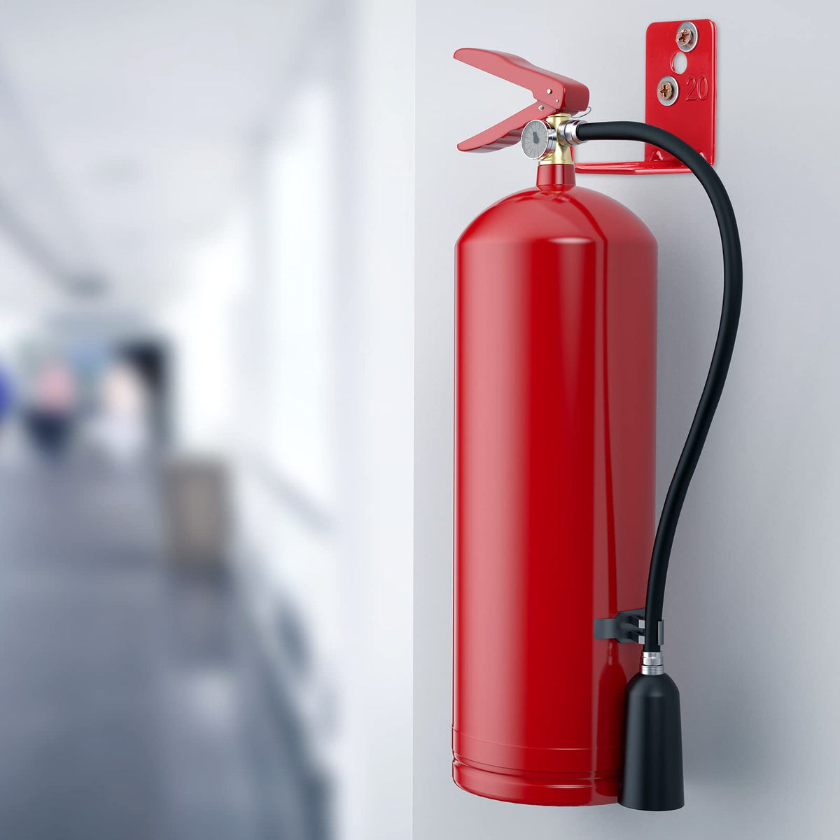 Queekay fire-extinguisher-mount-pack-contents shows 20 hooks and rings for setup
