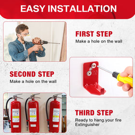 Queekay fire-extinguisher-mount-screw-pack sturdy iron hardware included