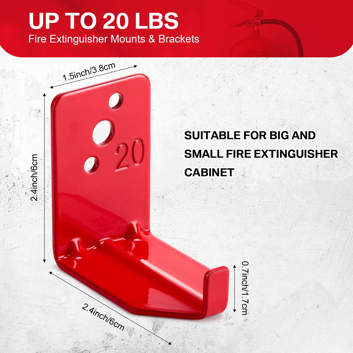 Queekay fire extinguisher mount wall-2 showing bright red visibility for emergency use