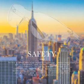 Queekay safety glasses ideal for labs, construction, painting, and more.