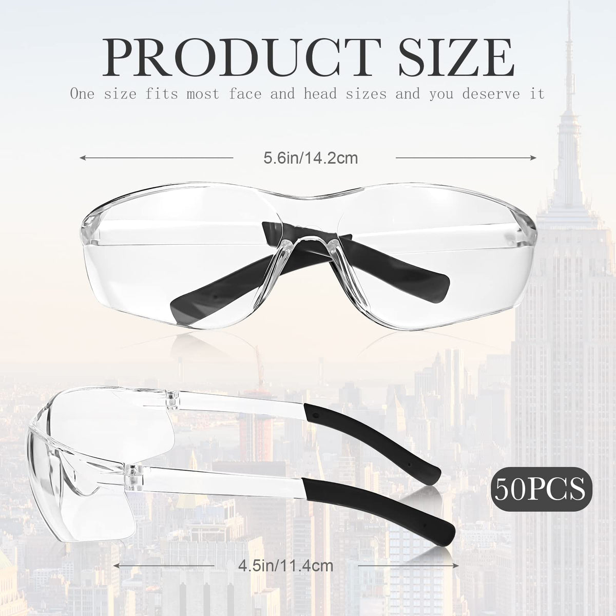 Queekay wraparound safety glasses provide lightweight comfort for all-day use at work and home.