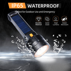 Queena 2 Pack LED Flashlight built-in 2000mAh battery with dual charging.