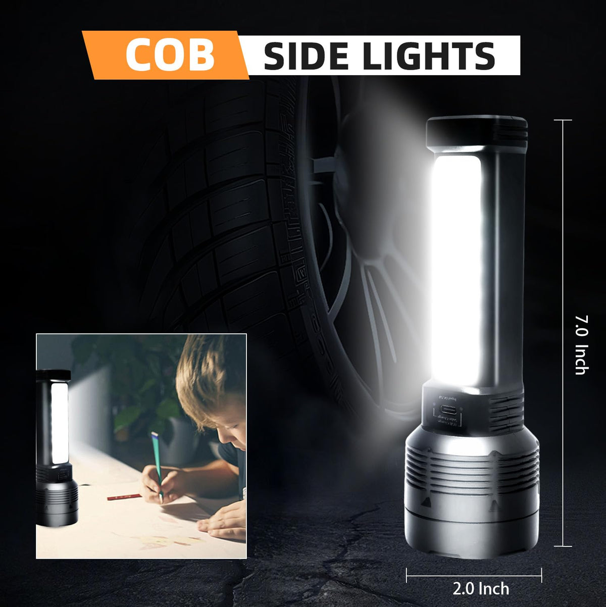 Queena 2 Pack LED Flashlight IP65 waterproof design performs in rain and dust.