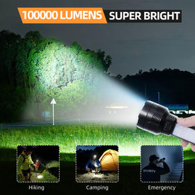 Queena 2 Pack LED Flashlight side light offering hands-free illumination on trails.