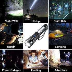 Queena flashlight supports emergency signaling with redblue warning modes