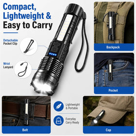 Queena 7mode flashlight for versatile scenarios and signaling