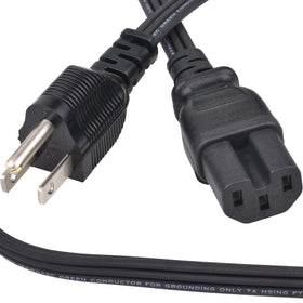 Queensell black indoor cord compatible with small appliances and desks.