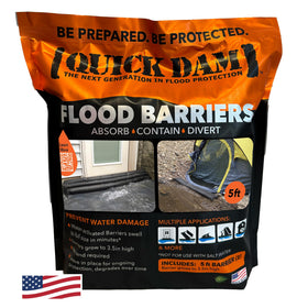 Quick Dam 5ft barrier 2-pack protecting doorways from rising floodwater