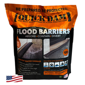 Quick Dam QD610-1 water-activated barrier expands to block flood water at doorways.