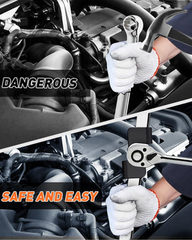 QuickWOLF Wrench Extender Tool compatible with sockets and breakers for flexible use.