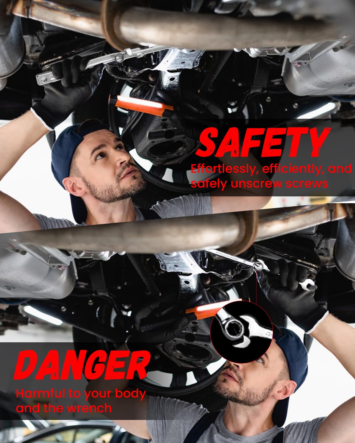 QuickWOLF Wrench Extender Tool reaches confined spots with less arm strain during repairs.