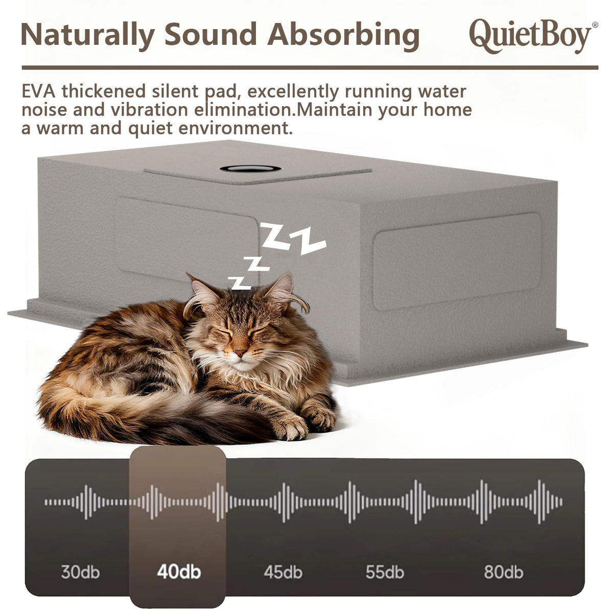 QuietBoy included cutting board and roll-up rack simplify food prep.