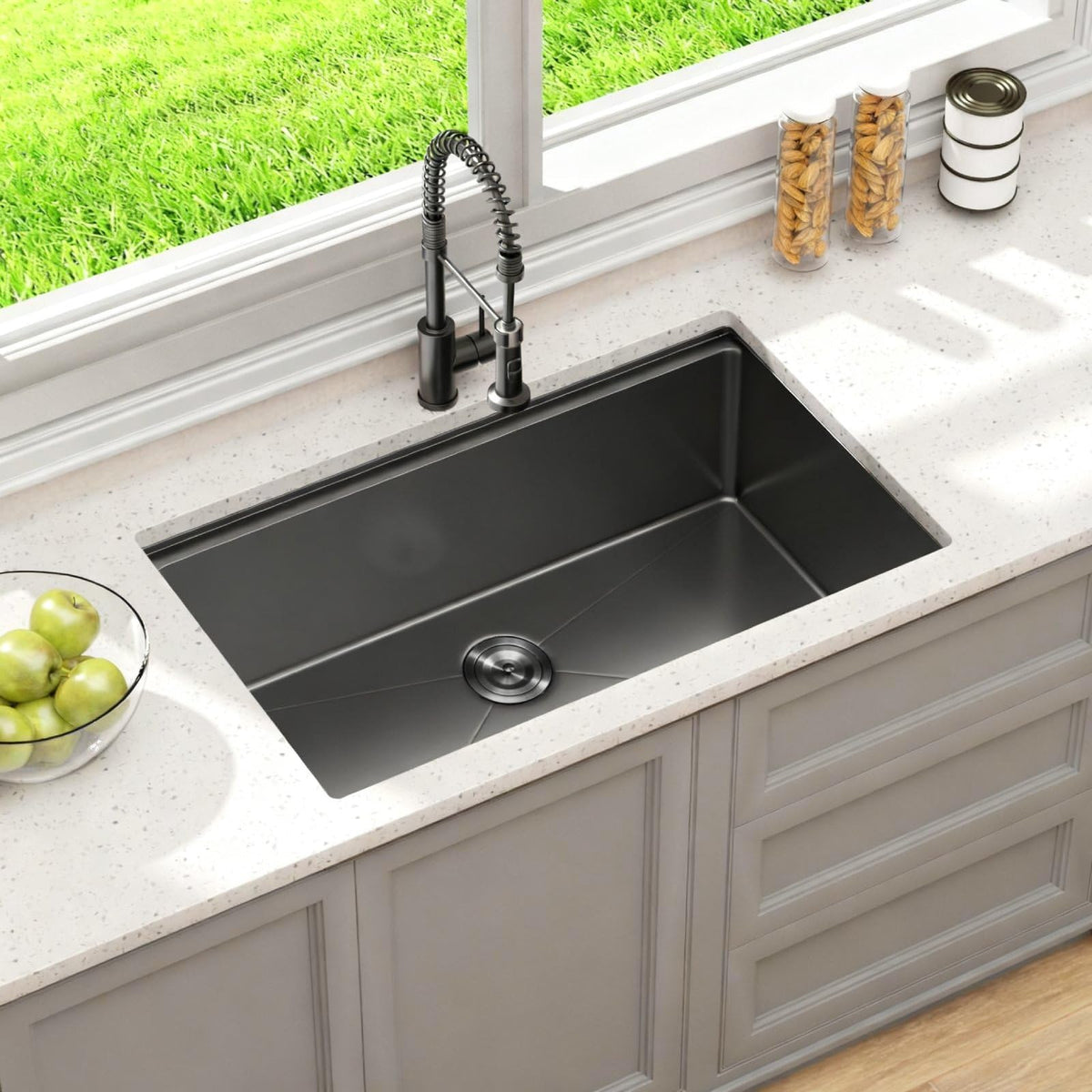 QuietBoy drain strainer and bottom grid help keep water flowing.