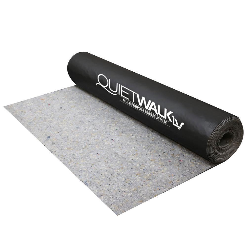 QuietWalk LV underlayment provides 360 sq ft coverage for full rooms.