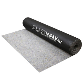 QuietWalk LV underlayment provides 360 sq ft coverage for full rooms.