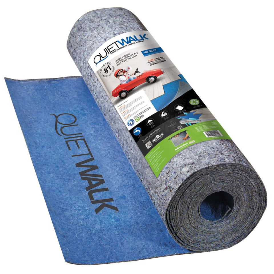 QuietWalk Underlayment 100 sq ft roll reduces impact noise in living spaces