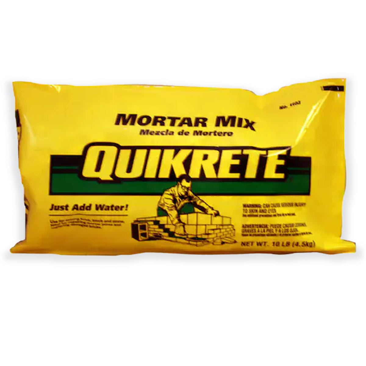 Quikrete Construction Grade Mortar Mix 10 lb for bricks and stone provides reliable masonry bonding.
