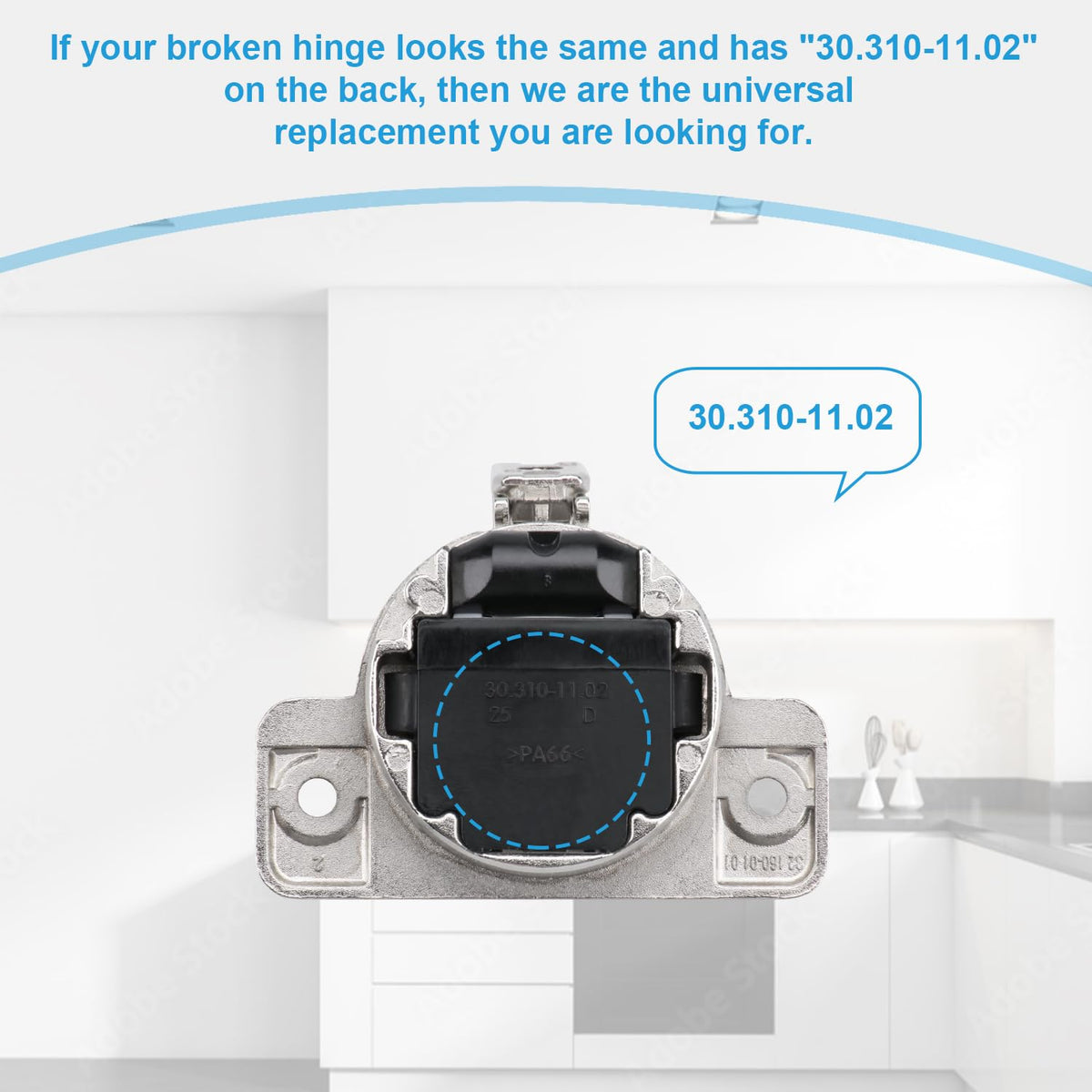 Quini nickel-plated zinc alloy hinges resist wear and corrosion.