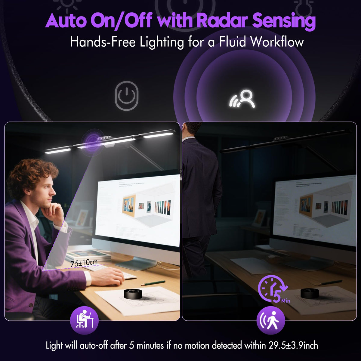 Quntis lamp features radar sensor for hands-free on/off.