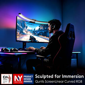 Quntis curved monitor light bar provides wide coverage for 34-inch plus screens.