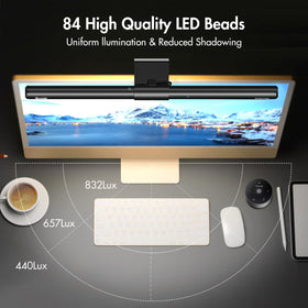 Quntis Monitor Light Bar 15-dots interface enables precise brightness and color control.