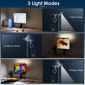 Quntis monitor light bar front and back illumination for uniform screen brightness.