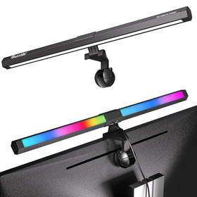 Quntis monitor light bar front light illuminating the desk for improved focus
