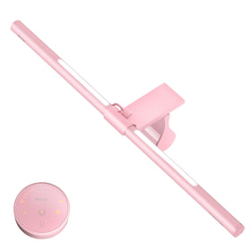 Quntis pink monitor light bar with front light reduces glare for late-night work